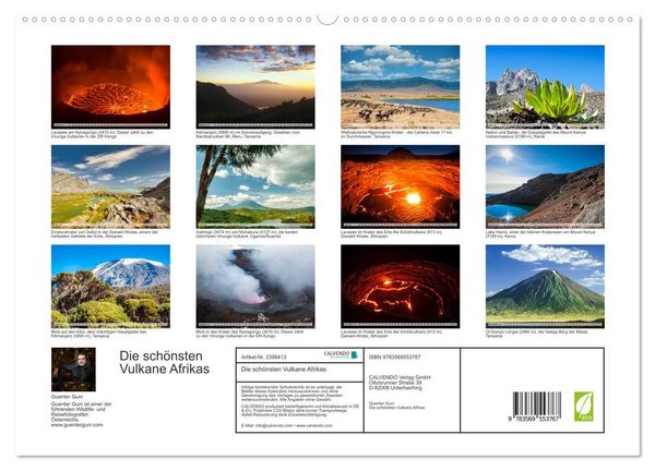 Produktbild: Die sch&ouml;nsten Vulkane Afrikas (hochwertiger Premium Wandkalender 2027 DIN A2 quer), Kunstdruck in Hochglanz