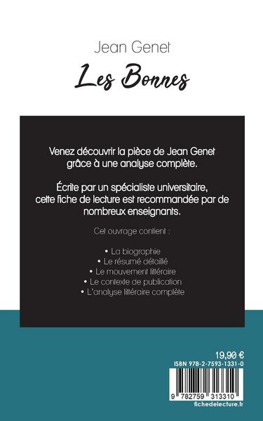Produktbild: Les Bonnes de Jean Genet (fiche de lecture et analyse compl&egrave;te de l'&iquest;uvre)