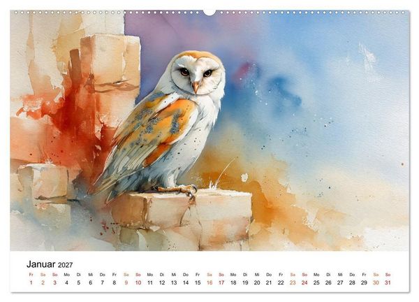 Produktbild: Tiere unserer Heimat in sanften Farben (Wandkalender 2027 DIN A2 quer), CALVENDO Monatskalender