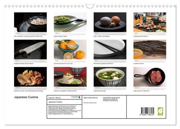 Produktbild: Japanese Cuisine (Wandkalender 2026 DIN A3 quer), CALVENDO Monatskalender