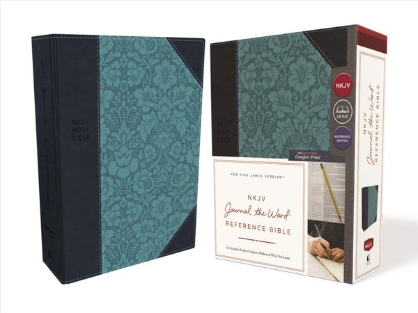 Produktbild: NKJV, Journal the Word Reference Bible, Imitation Leather, Blue, Red Letter Edition, Comfort Print