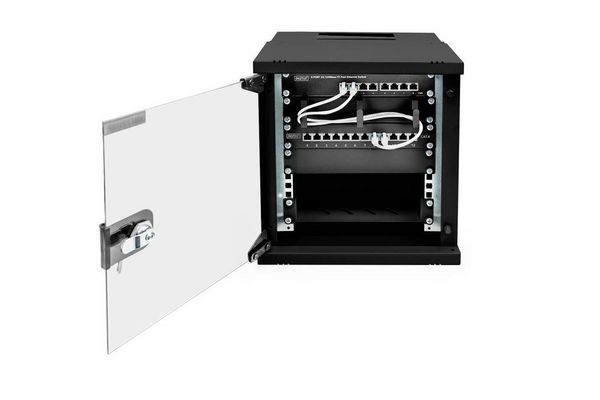 Produktbild: Digitus DN-49101 10 Zoll Wandgeh&auml;use 6 HE Schwarz, Schwarz (RAL 9005)