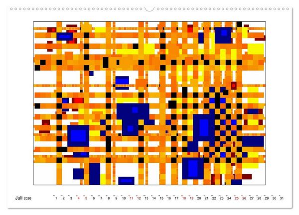 Produktbild: Abstract Variations inspired by Mondrian (Wandkalender 2026 DIN A2 quer), CALVENDO Monatskalender