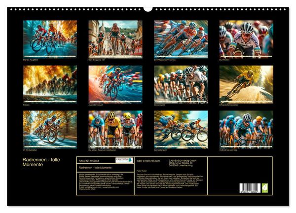 Produktbild: Radrennen - tolle Momente (Wandkalender 2026 DIN A2 quer), CALVENDO Monatskalender