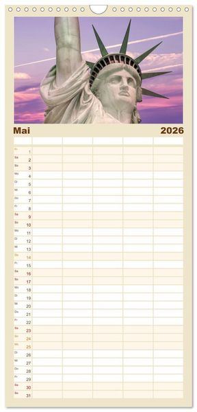 Produktbild: Familienplaner 2026 - NEW YORK CITY Urbane Magie mit 5 Spalten (Wandkalender, 21 x 45 cm) CALVENDO