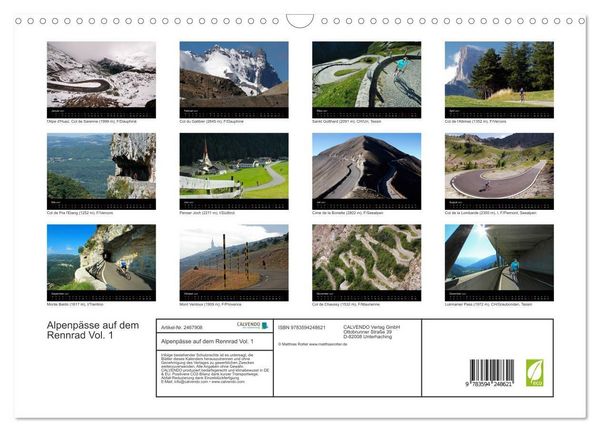 Produktbild: Alpenp&auml;sse auf dem Rennrad Vol. 1 (Wandkalender 2027 DIN A3 quer), CALVENDO Monatskalender
