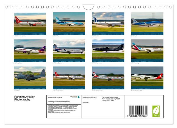 Produktbild: Panning Aviation Photography (Wall Calendar 2026 DIN A4 landscape), CALVENDO 12 Month Wall Calendar