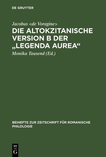 Produktbild: Die altokzitanische Version B der "Legenda aurea"