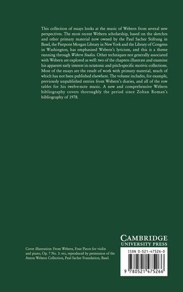 Produktbild: Webern Studies