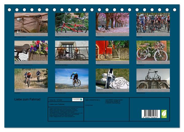 Produktbild: Liebe zum Fahrrad (Tischkalender 2026 DIN A5 quer), CALVENDO Monatskalender