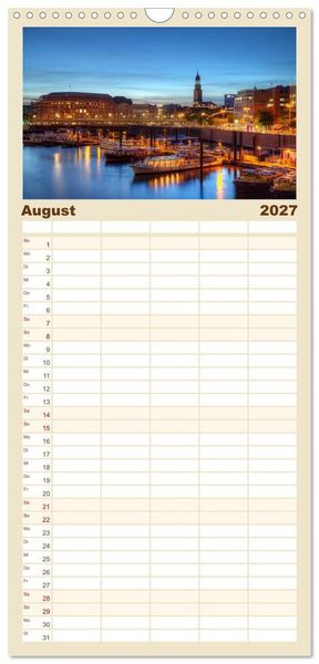 Produktbild: Familienplaner 2027 - Hamburg mit 5 Spalten (Wandkalender, 21 x 45 cm) CALVENDO