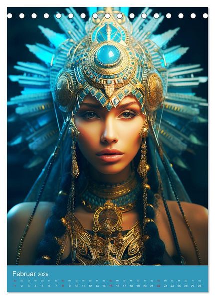 Produktbild: Antike Priesterinnen. Kunstvolle Fantasy-Portraits (Tischkalender 2026 DIN A5 hoch), CALVENDO Monatskalender