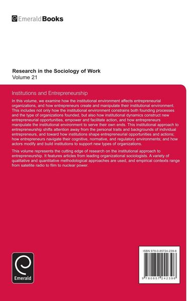Produktbild: Institutions and Entrepreneurship