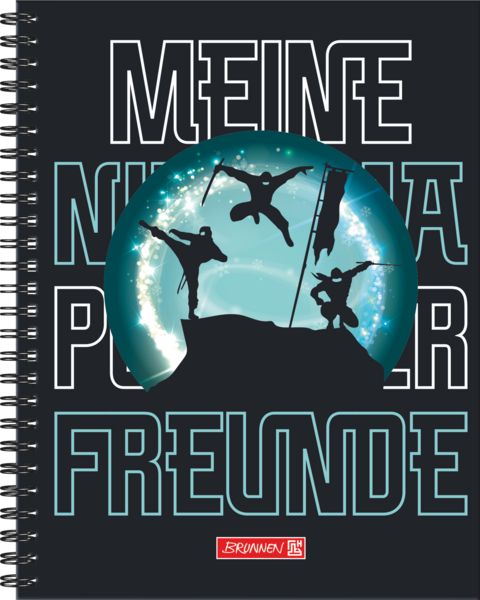 Produktbild: Brunnen Freundebuch Ninja Power &brvbar; 16&times;21 cm, 80 Seiten, t&uuml;rkis/schwarz