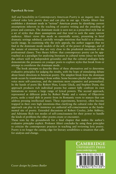 Produktbild: Self and Sensibility in Contemporary American Poetry