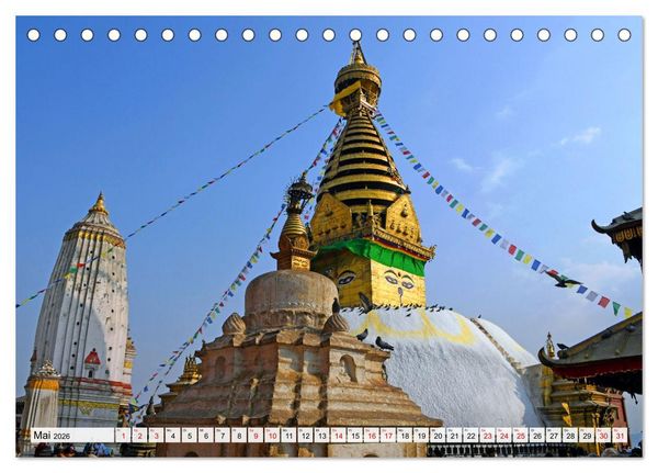 Produktbild: KATHMANDU, Nepals Hauptstadt (Tischkalender 2026 DIN A5 quer), CALVENDO Monatskalender