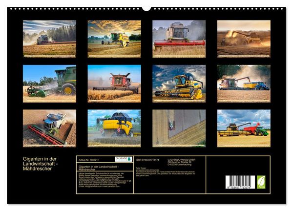 Produktbild: Giganten in der Landwirtschaft - M&auml;hdrescher (hochwertiger Premium Wandkalender 2026 DIN A2 quer), Kunstdruck in Hochglanz