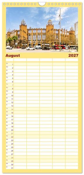Produktbild: Familienplaner 2027 - Barcelona - Stadt der Kunstwerke und Architektur mit 5 Spalten (Wandkalender, 21 x 45 cm) CALVENDO