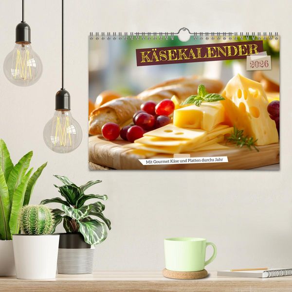 Produktbild: K&auml;sekalender - mit Gourmet K&auml;se und Platten durchs Jahr (Wandkalender 2026 DIN A4 quer), CALVENDO Monatskalender