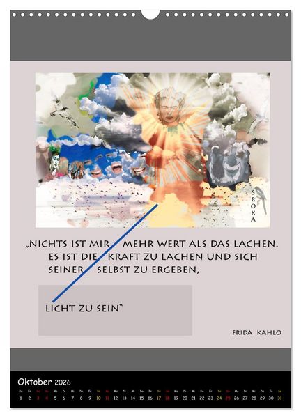 Produktbild: Frida Kahlo - Zitate im Dialog (Wandkalender 2026 DIN A3 hoch), CALVENDO Monatskalender
