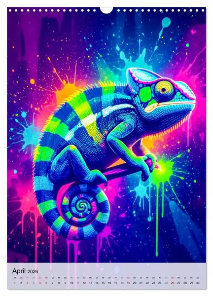 Produktbild: Neon Wildlife (Wandkalender 2026 DIN A3 hoch), CALVENDO Monatskalender