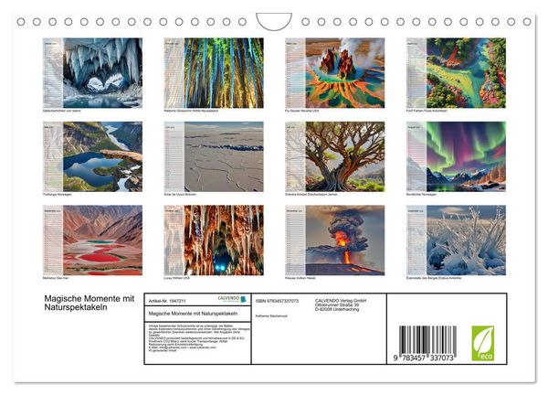 Produktbild: Magische Momente mit Naturspektakeln (Wandkalender 2026 DIN A4 quer), CALVENDO Monatskalender