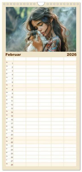 Produktbild: Familienplaner 2026 - Tierliebe - In exotischer Umgebung mit 5 Spalten (Wandkalender, 21 x 45 cm) CALVENDO