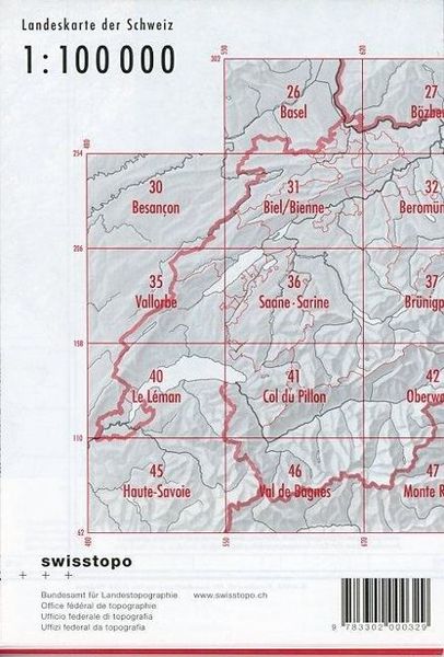 Produktbild: Swisstopo 1 : 100 000 Berom&uuml;nster