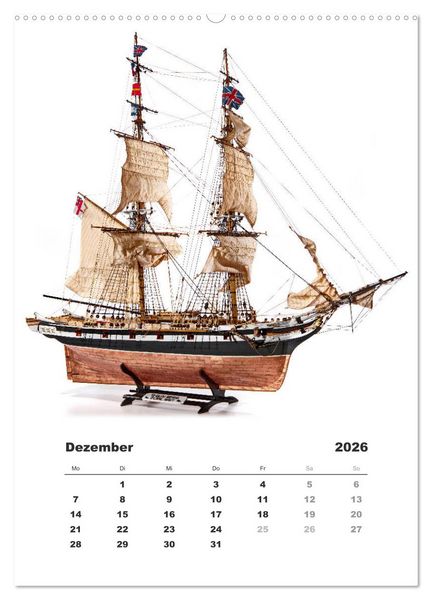 Produktbild: Historische Segelschiffe - Modellbau (Wandkalender 2026 DIN A2 hoch), CALVENDO Monatskalender