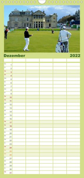 Produktbild: Familienplaner Passion Golf (Wandkalender 2022 , 21 cm x 45 cm, hoch)