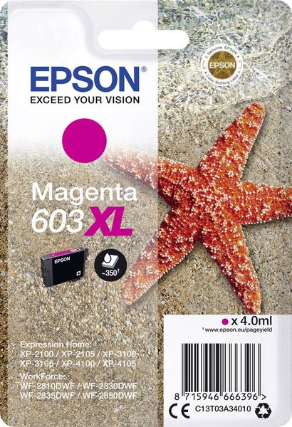 Epson Druckerpatrone T03A34, 603XL Original Magenta C13T03A34010