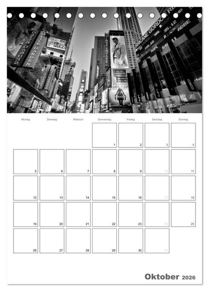 Produktbild: NEW YORK Skylines (Tischkalender 2026 DIN A5 hoch), CALVENDO Monatskalender