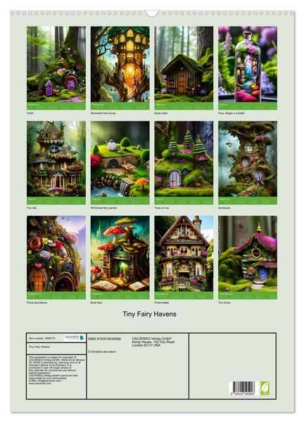 Produktbild: Tiny Fairy Havens (Wall Calendar 2026 DIN A2 portrait), CALVENDO 12 Month Wall Calendar