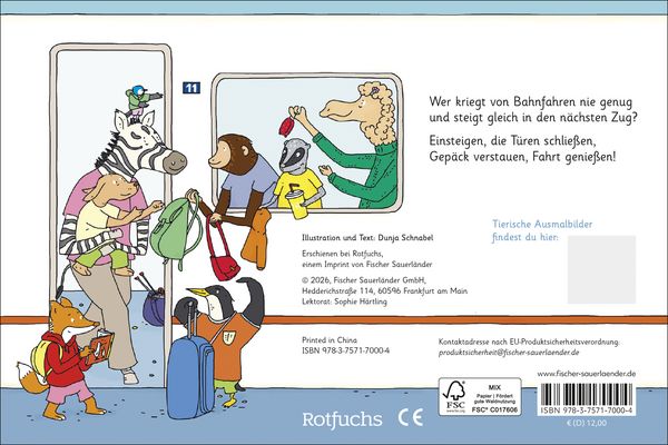 Produktbild: Zebra, Hund und Meise gehen auf die Reise. Eisenbahn-Leporello