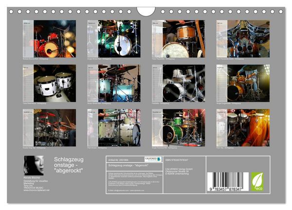 Produktbild: Schlagzeug onstage - "abgerockt" (Wandkalender 2026 DIN A4 quer), CALVENDO Monatskalender