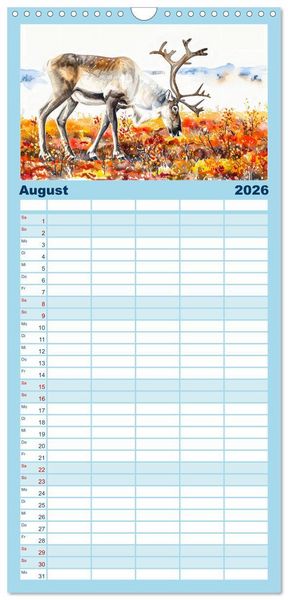 Produktbild: Familienplaner 2026 - Eisige Polarkreise - Faszination der polaren Tierwelt mit 5 Spalten (Wandkalender, 21 x 45 cm) CALVENDO