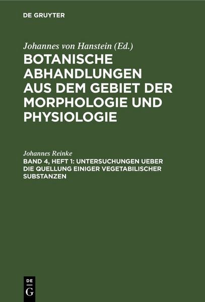 Produktbild: Untersuchungen ueber die Quellung einiger vegetabilischer Substanzen