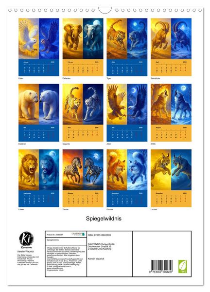 Produktbild: Spiegelwildnis (Wandkalender 2026 DIN A3 hoch), CALVENDO Monatskalender