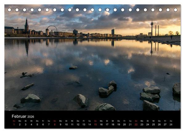 Produktbild: D&uuml;sseldorf - Rheinansichten (Tischkalender 2026 DIN A5 quer), CALVENDO Monatskalender