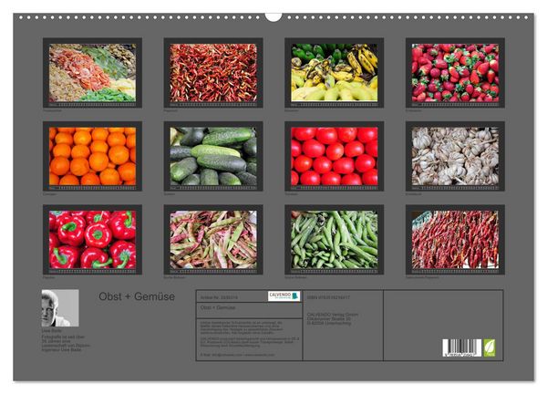Produktbild: Obst + Gem&uuml;se (Wandkalender 2026 DIN A2 quer), CALVENDO Monatskalender
