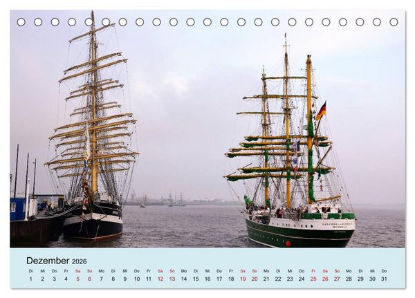 Produktbild: Parade der Windjammer - 2026 (Tischkalender 2026 DIN A5 quer), CALVENDO Monatskalender