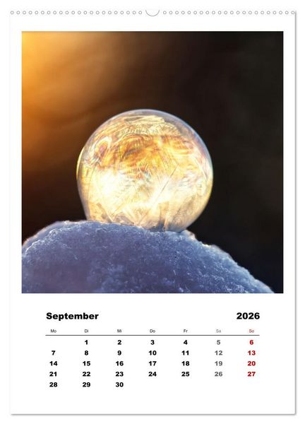 Produktbild: Frostige Seifenblasen (hochwertiger Premium Wandkalender 2026 DIN A2 hoch), Kunstdruck in Hochglanz