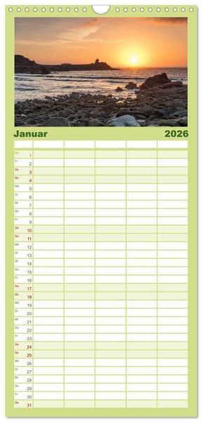 Produktbild: Familienplaner 2026 - Sehnsucht Bretagne mit 5 Spalten (Wandkalender, 21 x 45 cm) CALVENDO