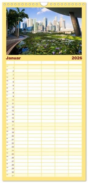 Produktbild: Familienplaner 2026 - Singapur: Zwischen Wolkenkratzern und Superb&auml;umen mit 5 Spalten (Wandkalender, 21 x 45 cm) CALVENDO