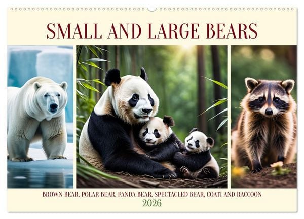 Produktbild: Small and large bears (Wall Calendar 2026 DIN A2 landscape), CALVENDO 12 Month Wall Calendar