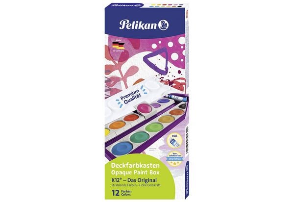 Produktbild: Pelikan Deckfarbkasten K12 mit Deckwei&szlig; violett Faltschachtel