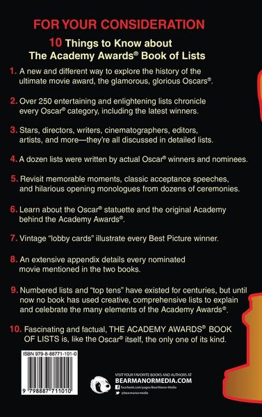 Produktbild: The Academy Awards Book of Lists (hardback)