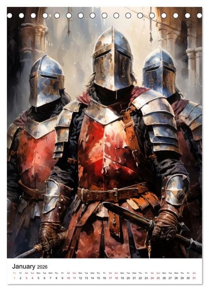 Produktbild: Medieval Legends (Desk Calendar 2026 DIN A5 portrait), CALVENDO 12 Month DeskCalendar