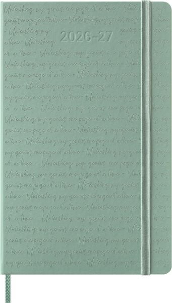 Produktbild: Moleskine 18 Monate Wochen Notizkalender 2026/2027, L/A5, 1 Wo = 1 Seite, rechts linierte Seite, fester Einband, Salbeigr&uuml;n