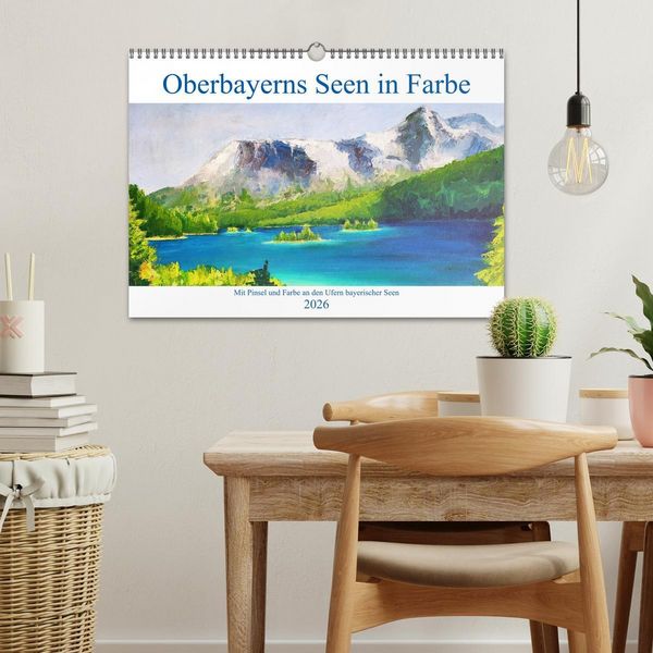 Produktbild: Oberbayerns Seen in Farbe - mit Pinsel und Farbe an den Ufern bayerischer Seen (Wandkalender 2026 DIN A3 quer), CALVENDO Monatskalender